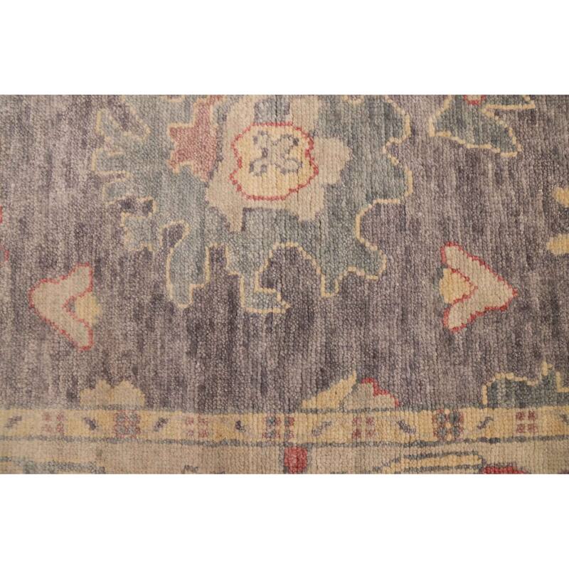ECARPETGALLERY Hand-knotted Modern Oushak Dark Grey Wool Rug - 7'10 x 9'11