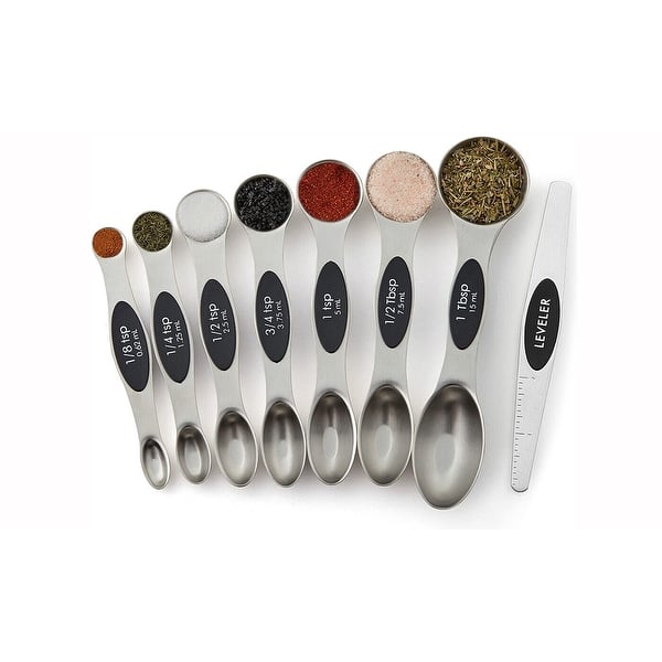 Magnetic Dual Sided Measuring Spoons Set of 8 - Black