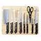 preview thumbnail 1 of 3, Gibson Home Wildcraft 10 Piece Cutlery Set with Wooden Cutting Board - Black