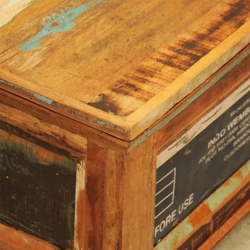 vidaXL Coffee Table with Storage Vintage Reclaimed Wood - 33" x 20" x 14"