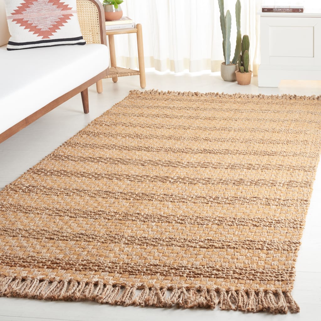 SAFAVIEH Handmade Natural Fiber Kiya Farmhouse Tassel Fringe Jute