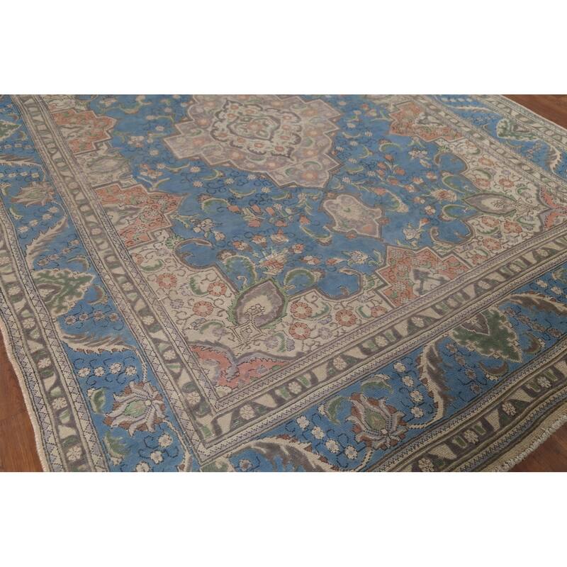 Floral Tabriz Persian Vintage Rug Handmade Living Room Wool Carpet - 8'1"x 11'3"