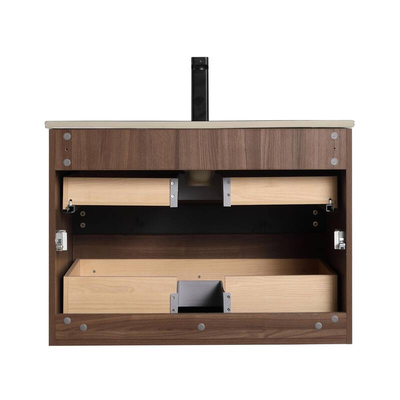 Blossom Annecy 30" Floating Bathroom Vanity with Black Ceramic Sink