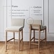 preview thumbnail 14 of 115, Gracie Modern Bar Stool, Boucle Upholstered Chair and Brushed Wooden Legs