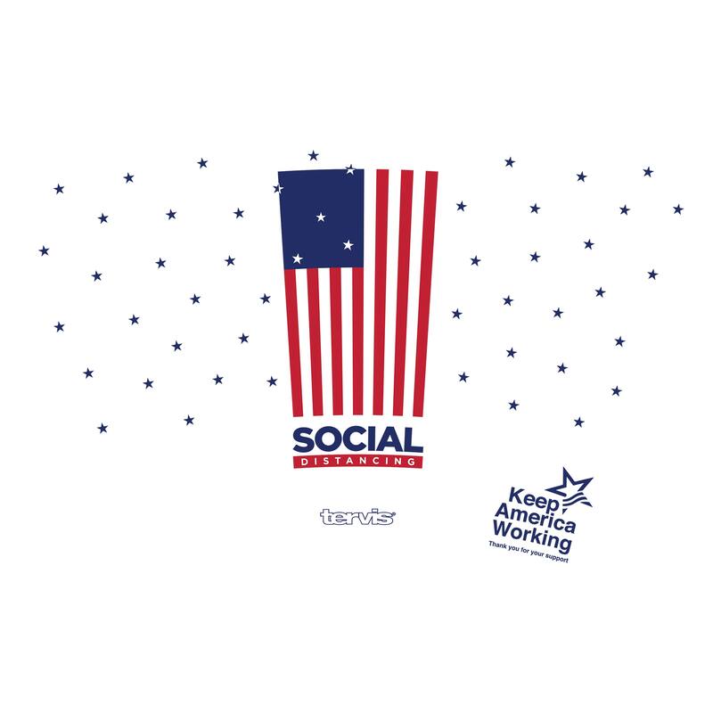 Tervis Social Distancing USA Made in USA Double Walled Insulated Travel Tumbler, Classic - 24oz