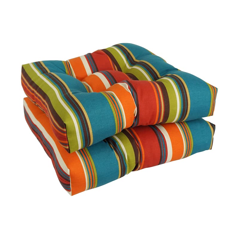 19-inch Square Indoor/Outdoor Chair Cushions (Set of 2) - 19" x 19" - Westport Teal