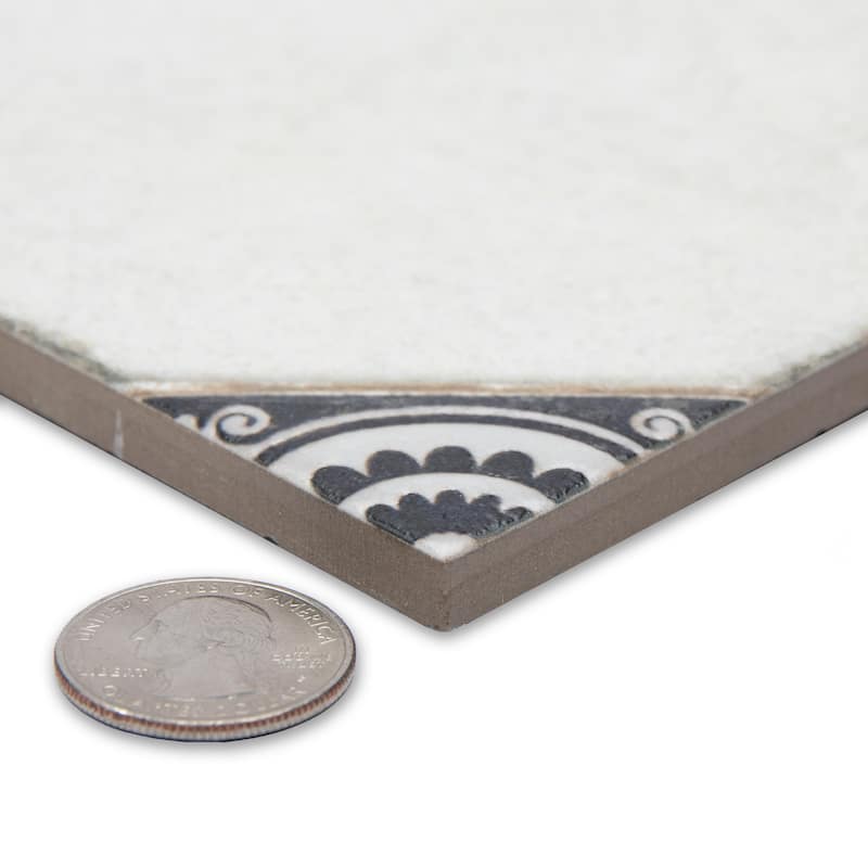 Merola Tile Englishtown Black 12-7/8" x 12-7/8" Porcelain Floor and Wall Tile