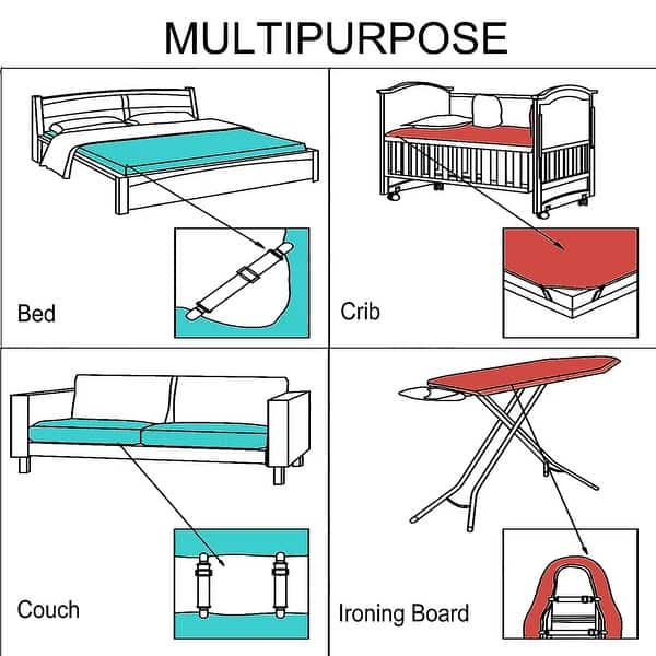 Image Adjustable Bed Sheet Gripper Corner Straps Clips Fastener Suspenders Band Holder For All Bed Sheets Mattress Pads L Overstock 32047981