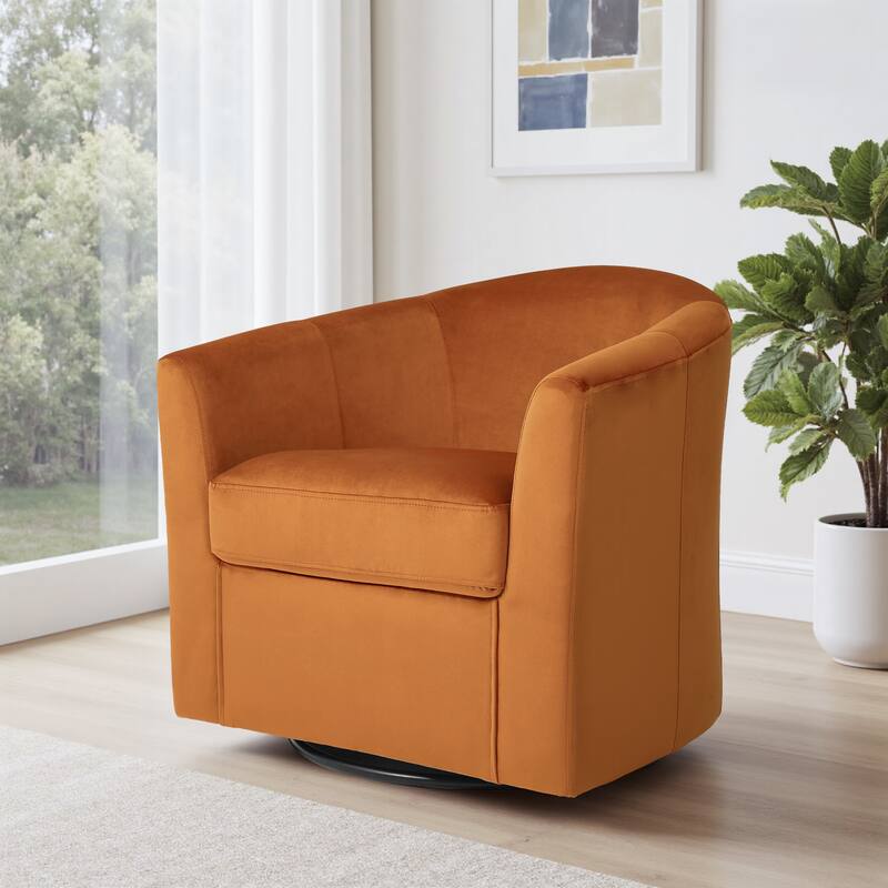 Upholstered Velvet 360° Swivel Accent Arm Chair