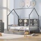 preview thumbnail 15 of 15, Wooden Twin/Full Size House Bed with 2 Drawers