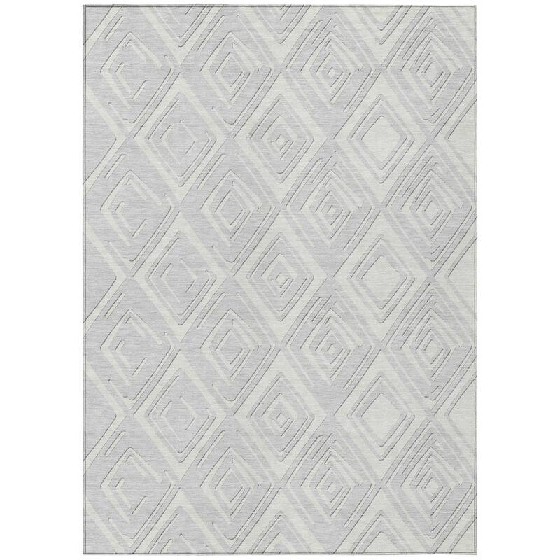 Machine Washable Indoor/ Outdoor Chantille Contemporary Diamonds Rug