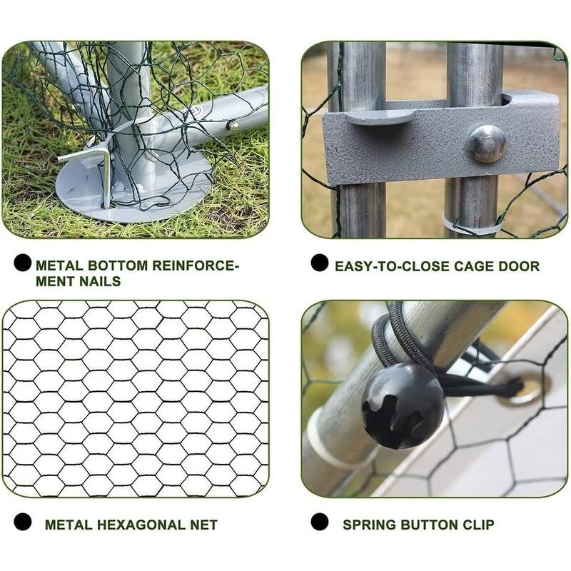 Large Chicken Coop Walk-in Poultry Cage with Water-Resident Cover