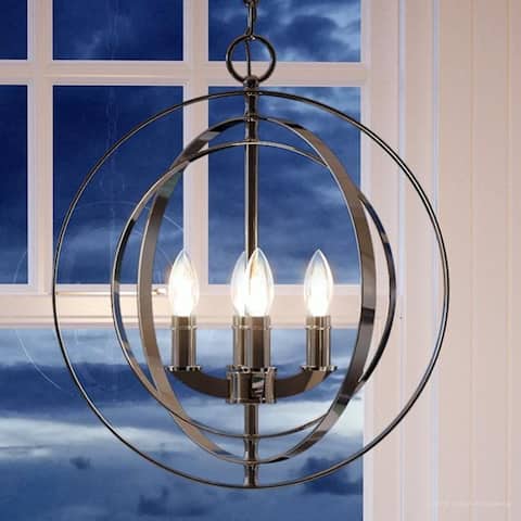 Luxury Industrial Chic Pendant Light, 18.375"H x 16"W, with Modern Farmhouse Style, Polished Nickel Finish by Urban Ambiance