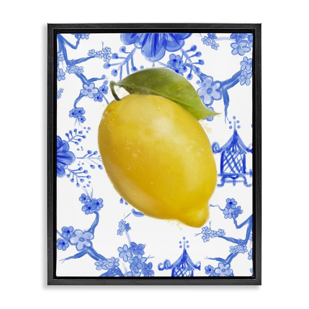 Stupell Lemon Over Chinoiserie Framed Floater Canvas Wall Art Design By Matthew Piotrowicz