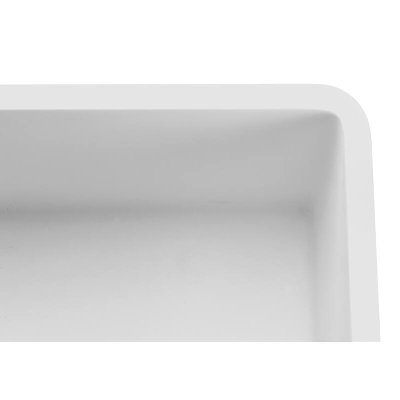 Roine 33 In. Farmhouse Apron Front Man Made Stone Single Bowl Kitchen Sink in Matte White