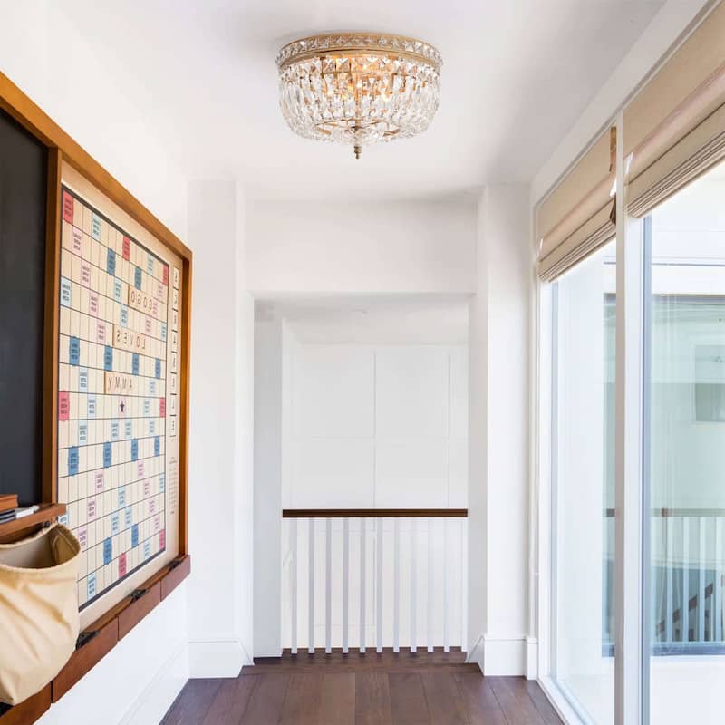 Elisa Crystal Basket Flush Mount Chandelier