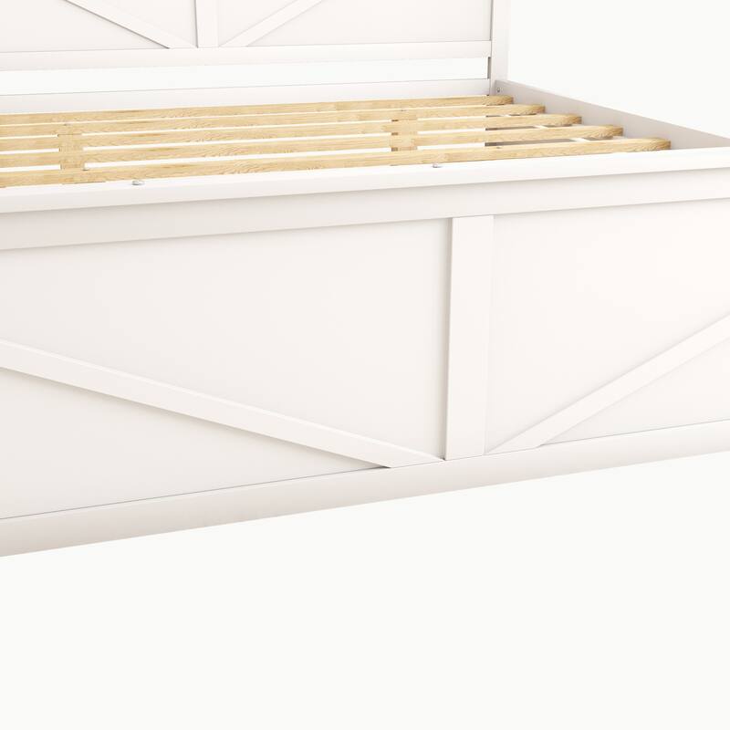 Wooden Platform Bed with Four Drawers