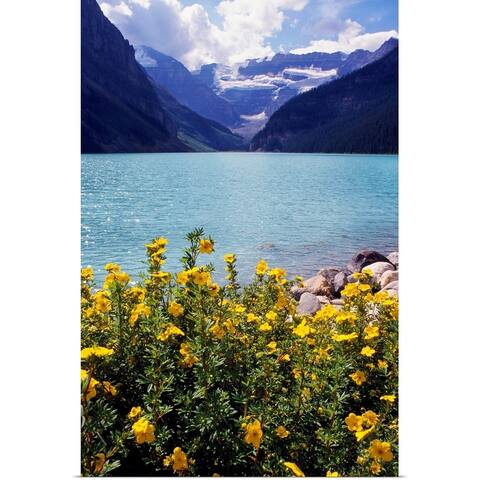 "Wildflowers in bloom, Lake Louise, Alberta, Canada." Poster Print - Multi