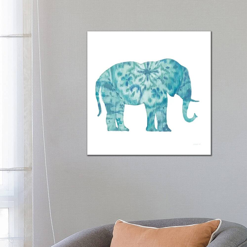iCanvas "Boho Teal Elephant I" by Danhui Nai Canvas Print