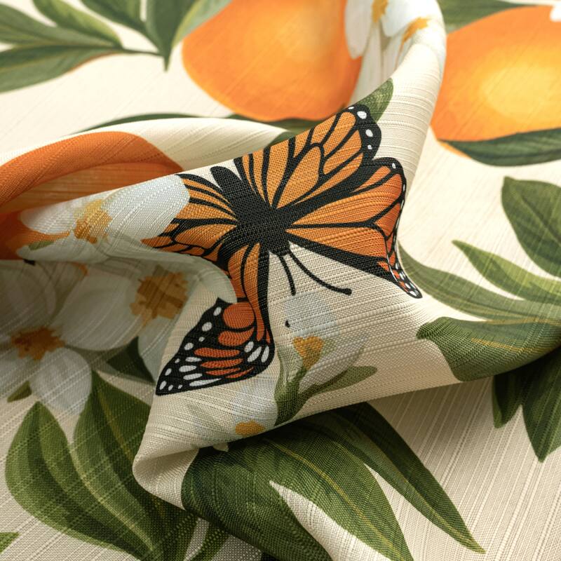 Orange Butterfly Cucina Kitchen Curtain Set