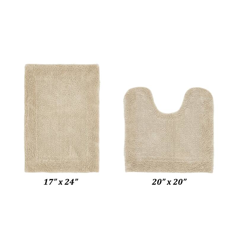 Better Trends Bath Rugs Set 100% Cotton Tufted Soft Water Absorbent Bathroom Rug for Shower, Sink Bath Mats Edge Collection