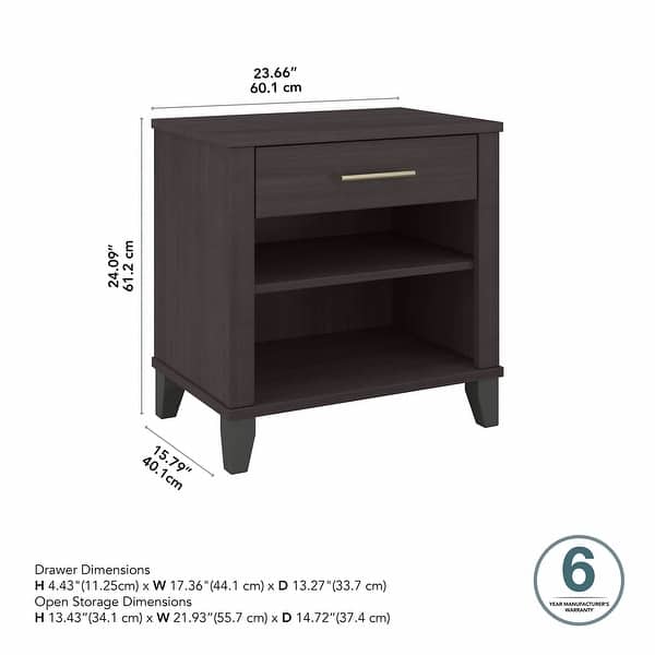 dimension image slide 0 of 4, Transitional Grey Ash Nightstand