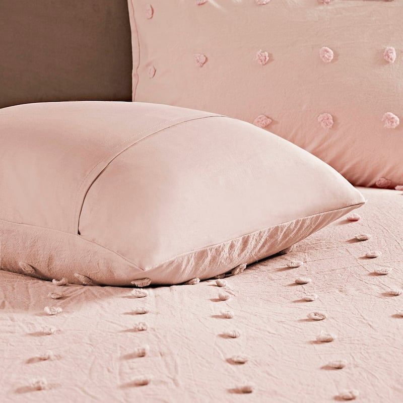 Intelligent Design Brooklyn Cotton Jacquard Comforter Set with Euro Shams and Throw Pillows