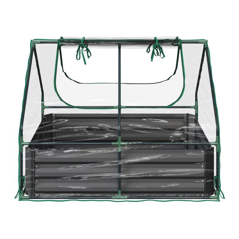 Raised Garden Bed with Removable Green House - 4ft x 3ft by Home-Complete