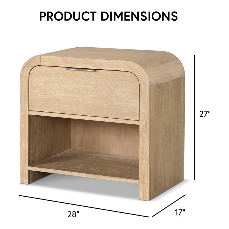 Furniture of America Elowyn 3-Piece Natural Solid Wood Chest and 2-Nightstand Bedroom Set