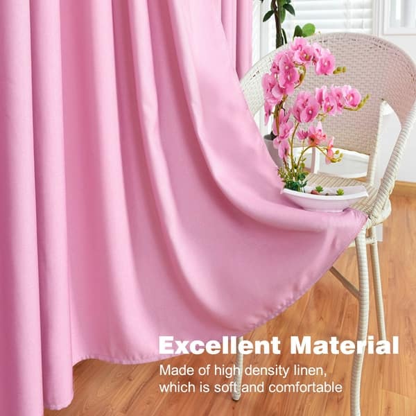 Shop Langria Blackout Curtains Set 1 Pair 53x63 Pink Free