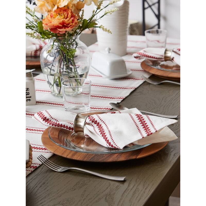 DII French Blue Zig Dobby Stripe Napkin (Set of 6)
