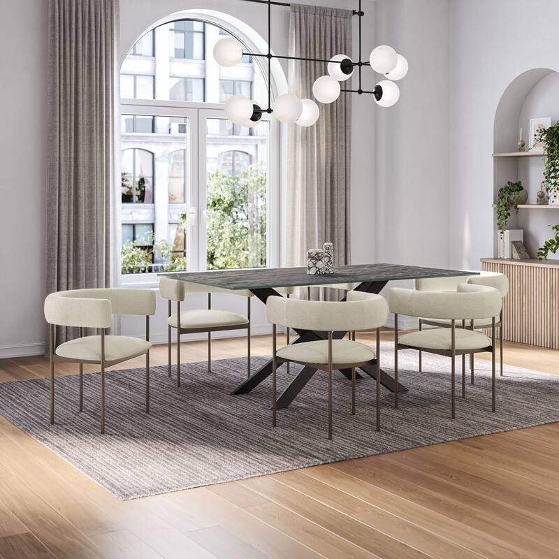 Amisco Julius Upholstered Dining Chair with arms and Metal Legs