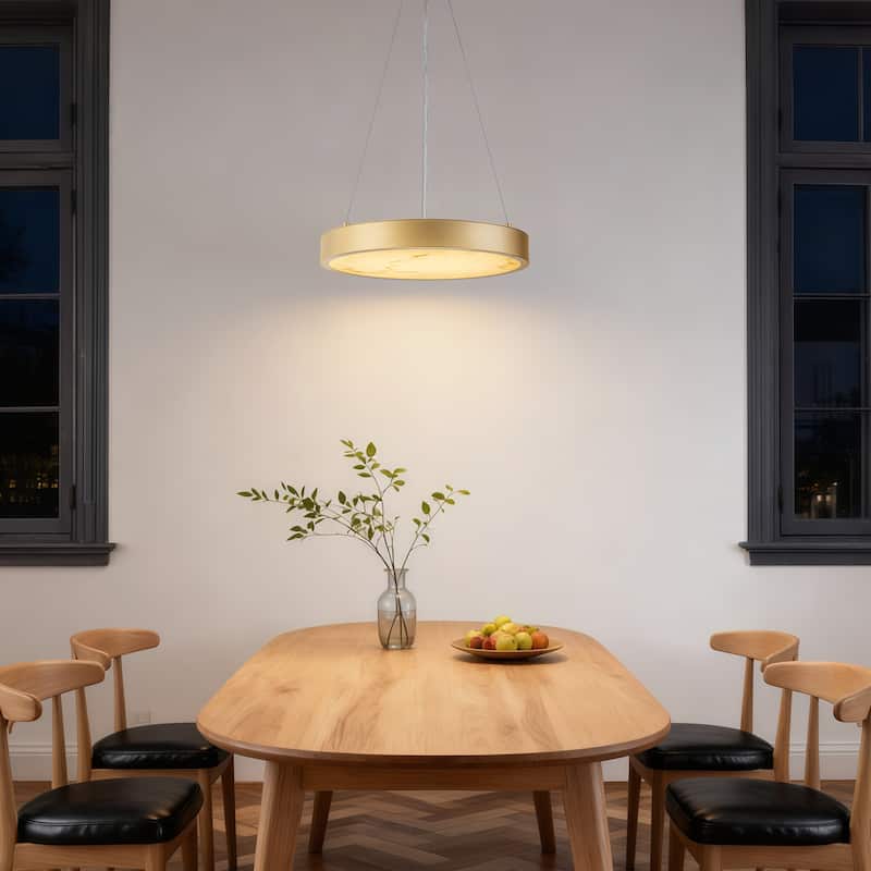 Starsky Alabaster Stone-look Resin Modern Gold LED Chandelier