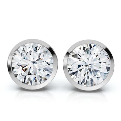 Certified 6Ct TW Martini Bezel Diamond Studs Gold Lab Grown