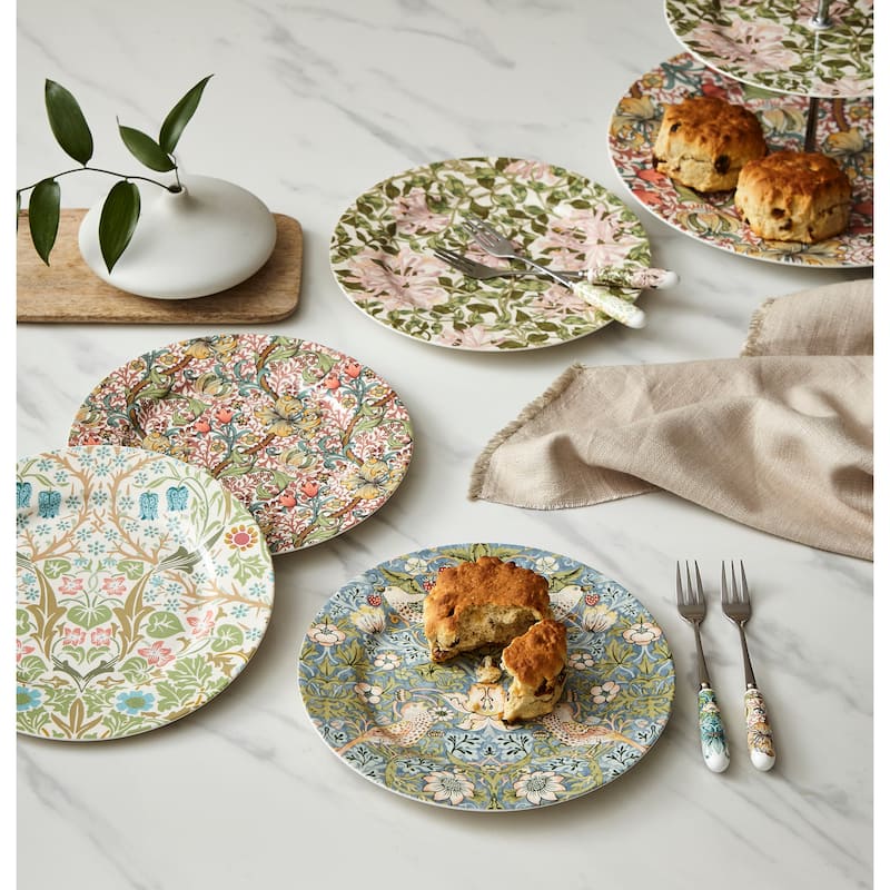 Spode Morris and Co Set of 4 Dessert Plates - 8-Inch