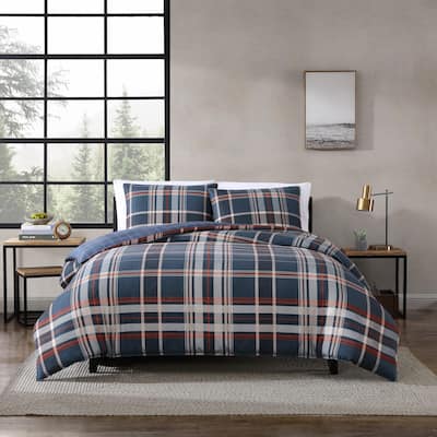 Eddie Bauer Shasta Lake Reversible Navy Duvet Cover Set