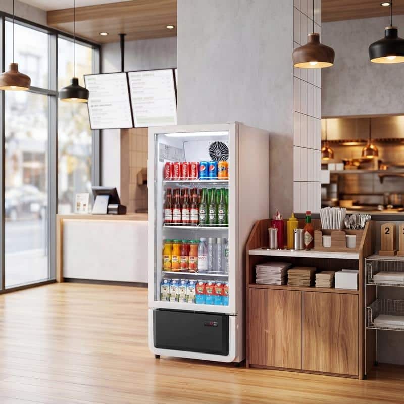 Yeego 21 inch 6.85 Cu.ft Freestanding Commercial Beverage Refrigerator Cooler with Low-E Glass Door