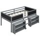 preview thumbnail 8 of 10, Twin Size Low Loft Kids Bed Frame with Movable Shelves, Decorative Chalkboard & Guardrails for Bedroom, Easy Assembly, Grey