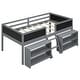 preview thumbnail 20 of 22, Twin Size Low Loft Kids Bed Frame with Movable Shelves, Decorative Chalkboard & Guardrails for Bedroom, Easy Assembly, White