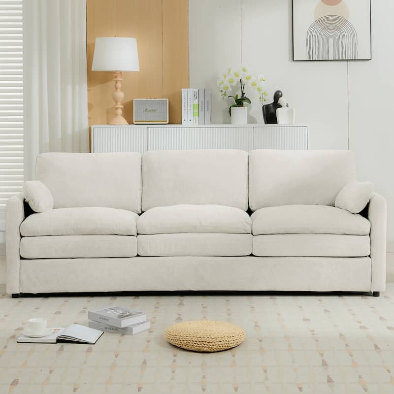 Roomfitters 89" Oversized Upholstered 3-Seater Cloud Sofa with Dual Plush Cushions