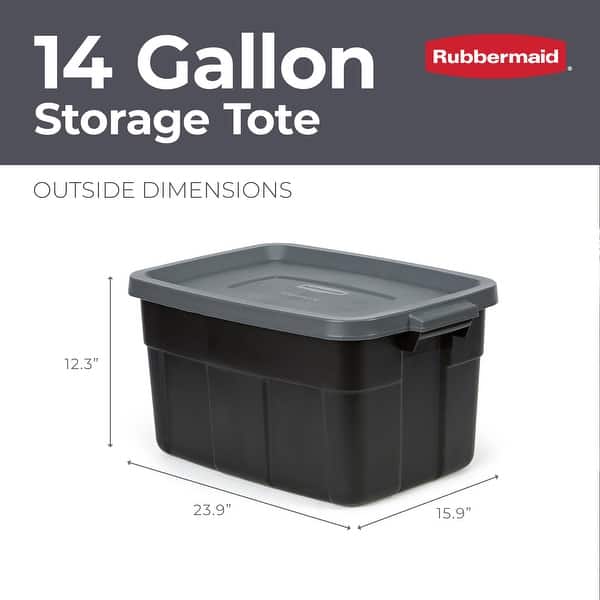 dimension image slide 4 of 12, Rubbermaid Roughneck Storage Totes