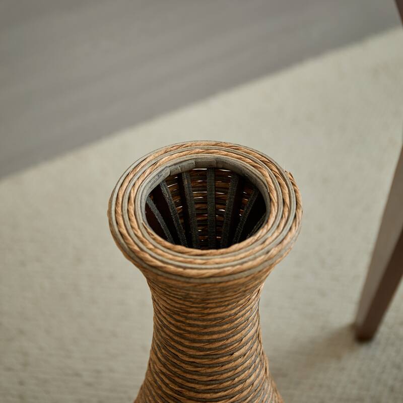 3-Piece Artificial Rattan Floor Vase - For Living Room Decoration, Entrance Or Hallway - For Dry Or Silk Flower Arrangements
