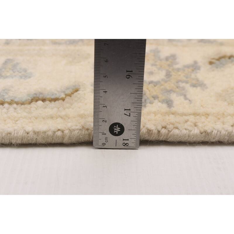 ECARPETGALLERY Hand-knotted Royal Oushak Cream Wool Rug - 2'6 x 23'8