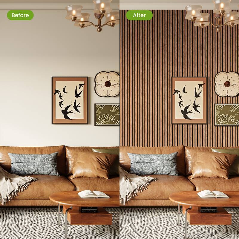 2Pcs Wood Slat Acoustic Wall Panels