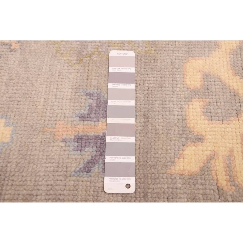 ECARPETGALLERY Hand-knotted Modern Oushak Grey Wool Rug - 8'0 x 9'10