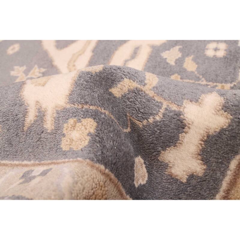 ECARPETGALLERY Hand-knotted Royal Oushak Grey Wool Rug - 7'11 x 9'10