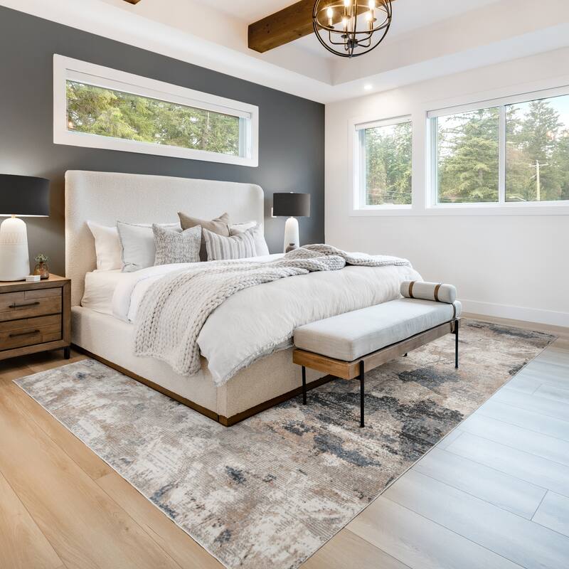 Gertmenian Quattro Paola Beige Modern Abstract Area Rug