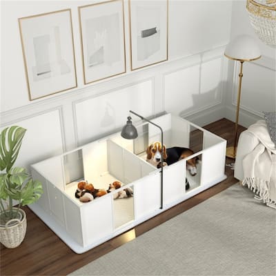 Medium-Sized Dog Whelping Box with Easy Monitoring - 77.2" L x 37.8" W x 18.9" H