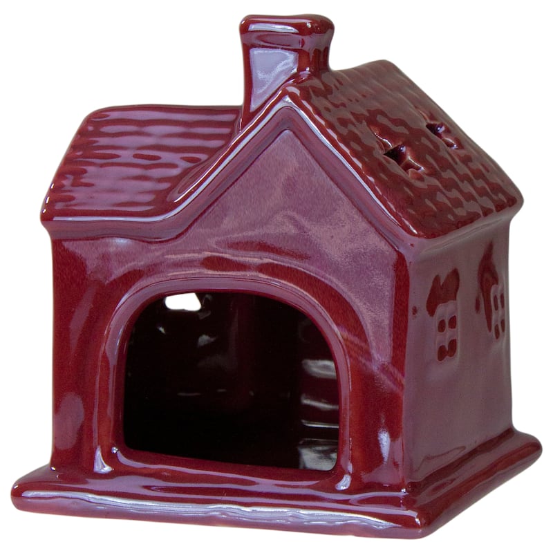 4" Pink Ceramic House Christmas Tabletop Decoration