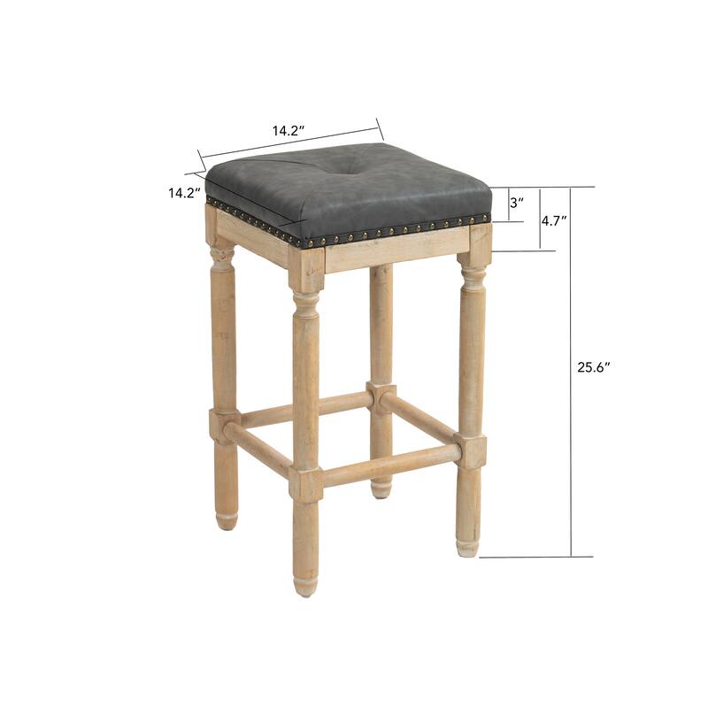 Tufted 26Inch Counter Stools Set of 2 - N/A